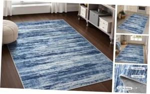 Modern Abstract 3x5 Area Rug, Washable Entryway Rug Non-Slip Soft Carpet for - Picture 1 of 8