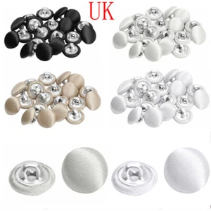 20 Pcs 10mm Smooth Satin Covered Metal Shank Sew Button for Tuxedo Suits Blouses - Picture 1 of 70