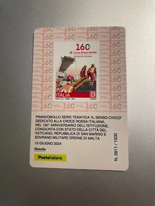 2024 Tessera Filatelica Plastic Card - 160° Croce Rossa Italiana CRI - Picture 1 of 2