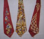 3+Vintage+1940s-50s+Abstract+Design+Ties