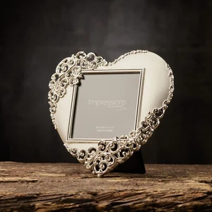 Heart Lace Polished Silver Photo Frame 14cm x 14cm In Presentation Box 20233 - Picture 1 of 3