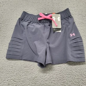 NWT Under Armour Heat Gear Shorts YMD/M Youth Girl's Pink & Gray Super Cute Play - Picture 1 of 15