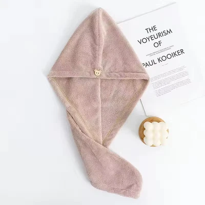 Toalla de microfibra de secado rápido para mujeres turbante de baño suave para secado de cabello largo Foto 1 de 4