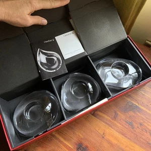 ATEMBERAUBENDER Orrefors Schweden schwerer Fluss Bergkristall Windlichthalter 3er Set - Bild 1 von 19