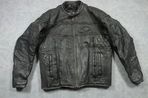 Chaqueta de cuero para motocicleta Harley-Davidson para hombre grande negra acolchada 98110-05VM - Imagen 1 de 13