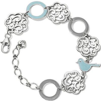 Brazalete Brighton Barbados Park Link Blue Bird Silver Scroll NUEVO CON ETIQUETAS $72 Foto 1 de 3