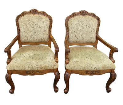 62680  Pair Bergere Armchair Chairs SAM MOORE LA Z  BOY - Image 1 of 4