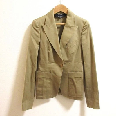 GUCCI Tom Ford period stretch peak lapel single jacket size 38 beige Women USED - Image 1 of 4