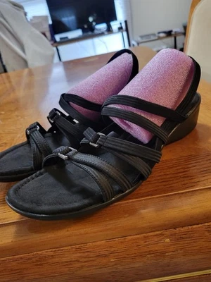 Black Strappy Elastic Stretch Sandals By IMPO Sz 9. Worn Once, IMMACULATE CONDTN - Image 1 of 4