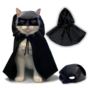 Black Bat Cat Costume with Cloak and Mask for Cosplay and Halloween - Picture 1 of 11