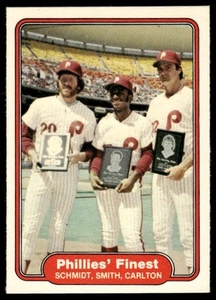 1982 Fleer #641 Phillies' Finest (Mike Schmidt / Lonnie Smith / Steve Carlton) - Picture 1 of 2