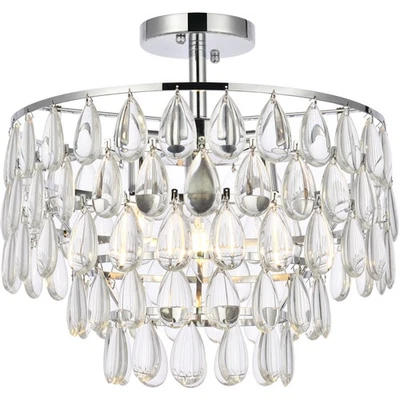 Elegante iluminación 1103F16C Mila 3 luces 16 pulgadas cromo montaje empotrado luz de techo Foto 1 de 4