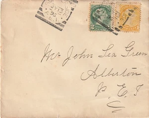 Canada SUMMERSIDE PEI Squared Circle Queen Victoria 1c 2c 1896 - Picture 1 of 1