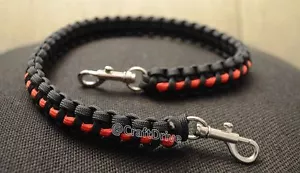 Firefighter thin red line - 550 paracord survival lanyard - handmade - Picture 1 of 5