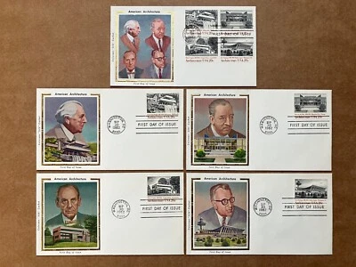 1982 20c American Architecture 2019-22 Colorano Silk FDC Master Set of (5) - Image 1 of 4