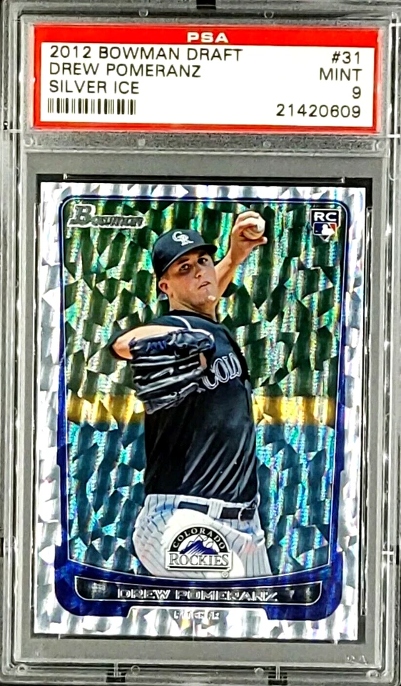 Bowman Draft Silver Ice #31 2012 Drew Pomeranz radiocontrol novato PSA 9 Pop 1 ninguno superior Foto 1 de 4