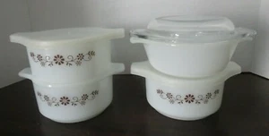 Dynaware PYR-O-REY PYREX crema pasticcera soufflé tazza piatto vetro latte margherita marrone set - Foto 1 di 12