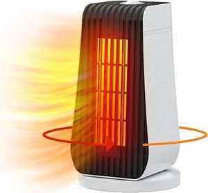 Portable Electric Space Heater, 1200W Ceramic Heater for Indoor Use, 6 WHITE - Picture 1 of 8