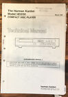 Harman Kardon Hd200 Hd-200 Cd Player  Service Manual Supplement *Original*