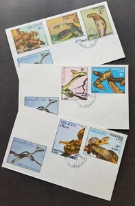 [SJ] Laos Snakes 1986 Reptiles Fauna Cobra Wildlife (FDC set) - Picture 1 of 5