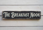 THE BREAKFAST NOOK Vintage Style Wooden Sign. Handmade Retro Home Gift