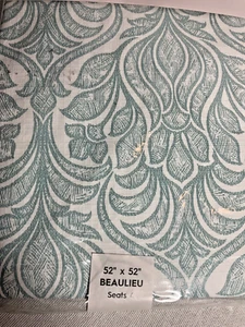 LAURA ASHLEY TABLECLOTH (1) BEAULIEU BLUE 52 x 52 SQUARE FLANNELBACK BLUE NIP - Picture 1 of 3