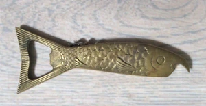 Cork Screw Bottle Opener Brass Fish 5" - Picture 1 of 3