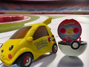 Vintage Pokémon Pikachu RC Car Remote Control & Poke Ball - Works - Picture 1 of 18