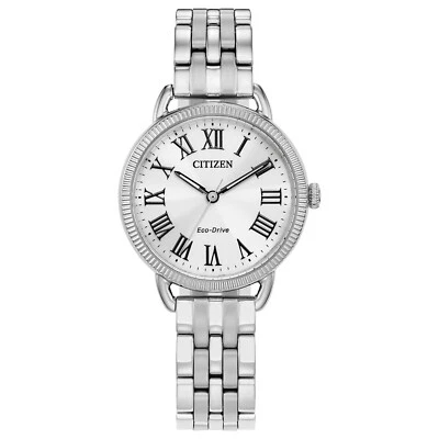 Citizen Eco-Drive Women's Classic Coin Edge Silver Watch 29MM EM1050-56A - Image 1 of 4