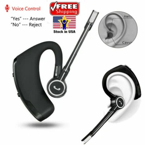 Bluetooth Wireless Headset Ear Hooks Earphones Noise Cancelling Headphone - Picture 1 of 11