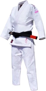 Uniforme Jui-Jitsu W1 Fuji IBJJF, blanco y rosa - Imagen 1 de 2