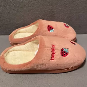 Informal Happy Rosa Fresa Bordada Zapatillas Planas Cómodas para Mujer - Imagen 1 de 7