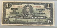 1937 BANK OF CANADA 1$ NOTE ONE DOLLAR BILL