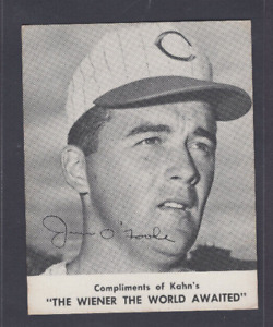 1962 KAHN'S WIENERS BOLD FONT VARIATION #28 JIM O'TOOLE REDS EX+ COND HIGH END
