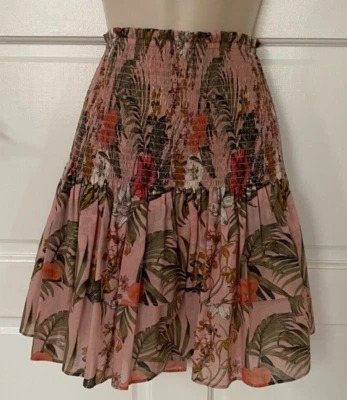 Nueva Falda de Algodón Rebecca Minkoff Amari Florencia Calada en Niveles, Talla M Foto 1 de 4