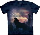 The Mountain Lone Wolf Patriotic Howl American Flag Shirt Adult Sizes S-3XL