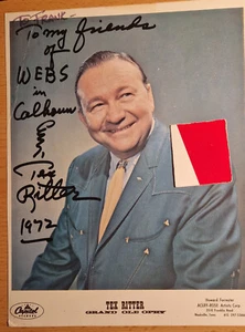 Tex Ritter 20 x 25 cm Country Musik Capitol Autogramm ORIGINAL von 1972 - Bild 1 von 1