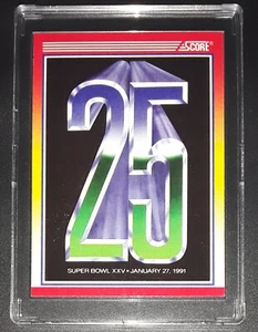 1990 SUPER BOWL XXV 27th January 1991 Checklist Card Score NFL Football #602 - Picture 1 of 2