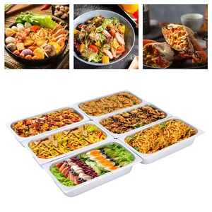 6 Pack 2.5'' Deep 1/3 Size Steam Table Pans Stainless Steel Pan Hotel Restaurant - Picture 1 of 8