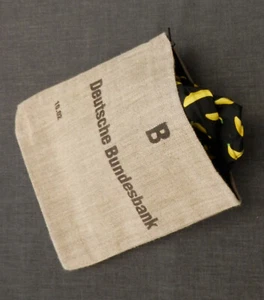 GELDSACK B GELDBEUTEL FUTTER BANNANEN SCHWARZ Upcycling DEUTSCHE BUNDESBANK - Bild 1 von 2