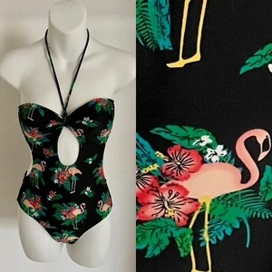 Traje de baño KIRRA recortado MAILLOT ROSA FLAMENCO talla pequeña nuevo sin etiquetas - Imagen 1 de 12