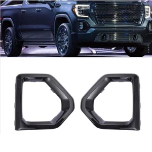 Front Foglight Trim Grille Fog Lamp Bezel Frame Fit for GMC Sierra 2019-2021 L+R - Picture 1 of 5
