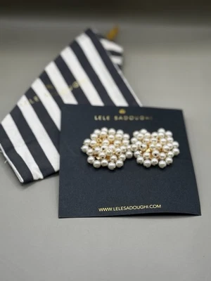 ¡Nuevo! Pendientes con racimo de perlas LELE SADOUGHI con bolsa antipolvo 🌟 Foto 1 de 4