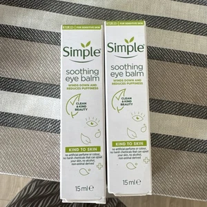 2 x Simple Soothing Eye Balm Winds Down & Reduces Puffiness and Relax Tired Eyes - Picture 1 of 3
