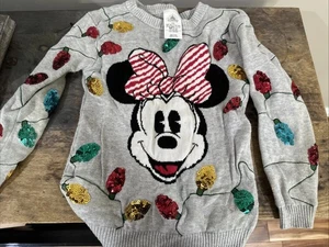 Disney Christmas Sweater Mickey Mouse Girls 5/6 - Picture 1 of 4