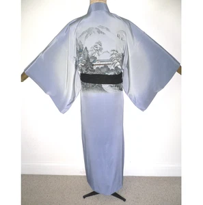 RARA VESTAGLIA KIMONO JUBAN SETA GIAPPONESE UOMO VINTAGE, FODERATA, Scenario - Foto 1 di 18