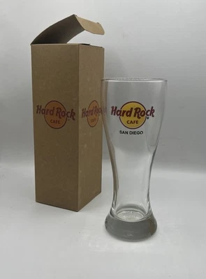 Hard Rock Cafe San Diego 20oz Pilsner Beer Glass 8.25" Tall Collectible Barware - Image 1 of 4