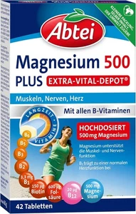 Abtei Magnesium 500 Plus Extra-Vital-Depot Hochdosiert B-Vitamine 42 Tabletten - Bild 1 von 4