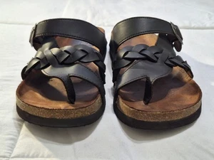 CLIFFS by White Mountain Catelyn Slide On Braided Strap Sandals Brown Women Sz 7 - Picture 1 of 9