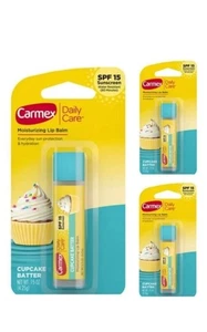 3 Carmex Cupcake 🧁 Batter Moisturizing Lip Balm SPF 15 SEALED!! - Picture 1 of 2